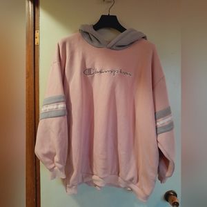 Champiom XL Light Pink Striped Hoodies